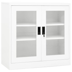 Büroschrank aus weißem Stahl, 90 x 40 x 90 cm von vidaXL, Schließfächer und Lagerschränke - Ref: Foro24-335930, Preis: 142,97...