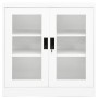 White steel office cabinet 90x40x90 cm by vidaXL, Lockers and storage cabinets - Ref: Foro24-335930, Price: 142,99 €, Discoun...