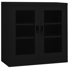 Büroschrank aus schwarzem Stahl, 90 x 40 x 90 cm von vidaXL, Schließfächer und Lagerschränke - Ref: Foro24-335932, Preis: 110...