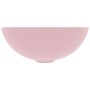 Lavabo de cuarto de baño redondo cerámica rosa mate de vidaXL, Lavabos - Ref: Foro24-146977, Precio: 55,50 €, Descuento: %