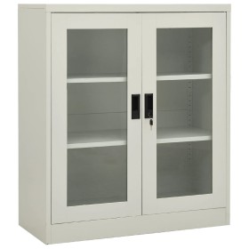 Büroschrank aus hellgrauem Stahl 90x40x105 cm von vidaXL, Schließfächer und Lagerschränke - Ref: Foro24-335935, Preis: 124,82...