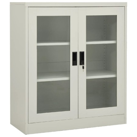 Büroschrank aus hellgrauem Stahl 90x40x105 cm von vidaXL, Schließfächer und Lagerschränke - Ref: Foro24-335935, Preis: 124,68...