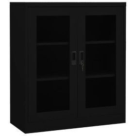 Black steel office cabinet 90x40x105 cm by vidaXL, Lockers and storage cabinets - Ref: Foro24-335936, Price: 151,99 €, Discou...