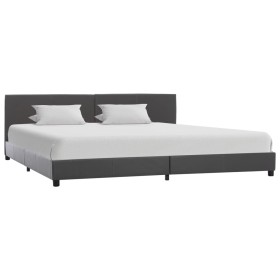 Estructura de cama de cuero sintético gris 180x200 cm de vidaXL, Camas y somieres - Ref: Foro24-284779, Precio: 192,99 €, Des...