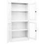 White tempered glass steel office cabinet 90x40x180 cm by vidaXL, Lockers and storage cabinets - Ref: Foro24-335938, Price: 2...