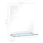 Espejo de pared con estante de vidrio templado 20x40 cm de vidaXL, Espejos - Ref: Foro24-249433, Precio: 16,35 €, Descuento: %