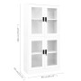 White tempered glass steel office cabinet 90x40x180 cm by vidaXL, Lockers and storage cabinets - Ref: Foro24-335938, Price: 2...