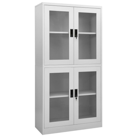 Light gray tempered glass steel office cabinet 90x40x180 cm by vidaXL, Lockers and storage cabinets - Ref: Foro24-335939, Pri...