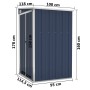 Wall garden shed galvanized steel 118x100x178 cm by vidaXL, Sheds - Ref: Foro24-316219, Price: 159,14 €, Discount: %