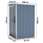 Garden shed with galvanized steel wall in gray, 118x100x178 cm. by vidaXL, Sheds - Ref: Foro24-316218, Price: 147,77 €, Disco...