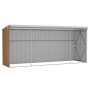 Cobertizo jardín pared acero galvanizado marrón 118x382x178 cm de vidaXL, Cobertizos - Ref: Foro24-316232, Precio: 363,99 €, ...