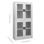 Light gray tempered glass steel office cabinet 90x40x180 cm by vidaXL, Lockers and storage cabinets - Ref: Foro24-335939, Pri...