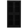 Steel and tempered black glass office cabinet 90x40x180 cm by vidaXL, Lockers and storage cabinets - Ref: Foro24-335940, Pric...