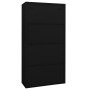 Steel and tempered black glass office cabinet 90x40x180 cm by vidaXL, Lockers and storage cabinets - Ref: Foro24-335940, Pric...