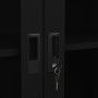 Steel and tempered black glass office cabinet 90x40x180 cm by vidaXL, Lockers and storage cabinets - Ref: Foro24-335940, Pric...