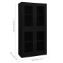 Steel and tempered black glass office cabinet 90x40x180 cm by vidaXL, Lockers and storage cabinets - Ref: Foro24-335940, Pric...