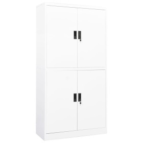 Büroschrank aus weißem Stahl 90x40x180 cm von vidaXL, Schließfächer und Lagerschränke - Ref: Foro24-335942, Preis: 300,99 €, ...