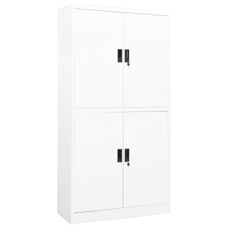 Büroschrank aus weißem Stahl 90x40x180 cm von vidaXL, Schließfächer und Lagerschränke - Ref: Foro24-335942, Preis: 300,15 €, ...