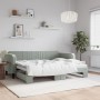 Light gray velvet trundle sofa bed 80x200 cm by vidaXL, Beds and slatted bases - Ref: Foro24-3197056, Price: 267,07 €, Discou...