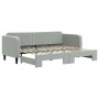 Light gray velvet trundle sofa bed 80x200 cm by vidaXL, Beds and slatted bases - Ref: Foro24-3197056, Price: 267,07 €, Discou...