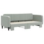 Light gray velvet trundle sofa bed 80x200 cm by vidaXL, Beds and slatted bases - Ref: Foro24-3197056, Price: 267,07 €, Discou...