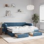 Trundle sofa bed with drawers blue velvet 80x200 cm by vidaXL, Beds and slatted bases - Ref: Foro24-3197103, Price: 326,14 €,...