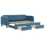 Trundle sofa bed with drawers blue velvet 80x200 cm by vidaXL, Beds and slatted bases - Ref: Foro24-3197103, Price: 326,14 €,...