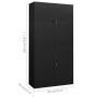 Anthracite gray steel office cabinet 90x40x180 cm by vidaXL, Lockers and storage cabinets - Ref: Foro24-335945, Price: 291,85...