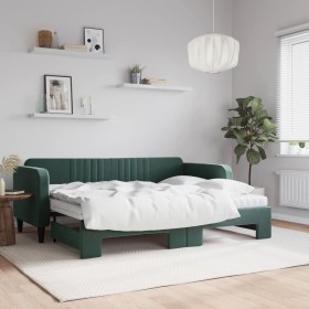 Trundle sofa bed with dark green velvet mattress 80x200 cm by vidaXL, Beds and slatted bases - Ref: Foro24-3197082, Price: 42...