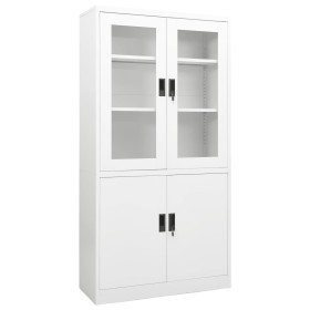 Büroschrank aus weißem Stahl, 90 x 40 x 180 cm von vidaXL, Schließfächer und Lagerschränke - Ref: Foro24-335946, Preis: 324,9...