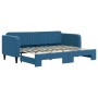 Blue velvet trundle sofa bed 80x200 cm by vidaXL, Beds and slatted bases - Ref: Foro24-3197055, Price: 264,99 €, Discount: %