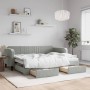 Trundle sofa bed with drawers light gray velvet 80x200 cm by vidaXL, Beds and slatted bases - Ref: Foro24-3197104, Price: 306...