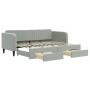 Trundle sofa bed with drawers light gray velvet 80x200 cm by vidaXL, Beds and slatted bases - Ref: Foro24-3197104, Price: 306...