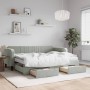 Trundle sofa bed with drawers light gray velvet 80x200 cm by vidaXL, Beds and slatted bases - Ref: Foro24-3197128, Price: 472...