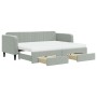 Trundle sofa bed with drawers light gray velvet 80x200 cm by vidaXL, Beds and slatted bases - Ref: Foro24-3197128, Price: 472...