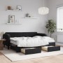 Trundle sofa bed with drawers black velvet 80x200 cm by vidaXL, Beds and slatted bases - Ref: Foro24-3197132, Price: 498,08 €...