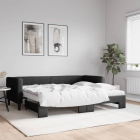 Sofá cama nido con colchón tela negro 80x200 cm de vidaXL, Camas y somieres - Ref: Foro24-3196593, Precio: 484,99 €, Descuent...