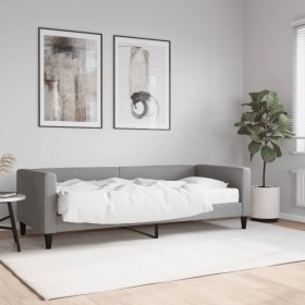 Sofa bed with light gray fabric mattress 80x200 cm by vidaXL, Beds and slatted bases - Ref: Foro24-3196555, Price: 323,99 €, ...