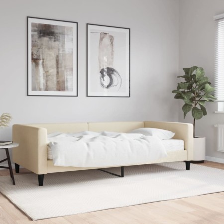 Sofá cama con colchón tela crema 100x200 cm de vidaXL, Camas y somieres - Ref: Foro24-3196569, Precio: 331,99 €, Descuento: %