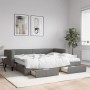 Trundle sofa bed with drawers dark gray fabric 80x200 cm by vidaXL, Beds and slatted bases - Ref: Foro24-3196610, Price: 327,...