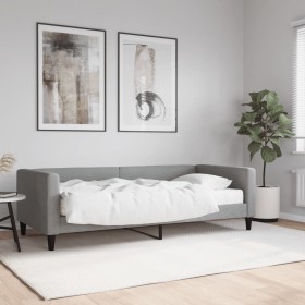 Sofa bed with light gray fabric mattress 90x200 cm by vidaXL, Beds and slatted bases - Ref: Foro24-3196560, Price: 340,64 €, ...