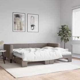 Sofá cama nido con colchón tela gris taupe 80x200 cm de vidaXL, Camas y somieres - Ref: Foro24-3196594, Precio: 411,99 €, Des...