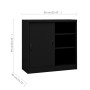 Office cabinet with sliding door black steel 90x40x90cm by vidaXL, Lockers and storage cabinets - Ref: Foro24-335952, Price: ...