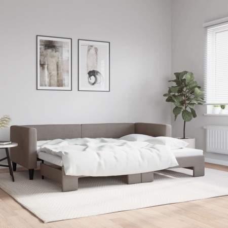 Trundle sofa bed taupe gray fabric 80x200 cm by vidaXL, Beds and slatted bases - Ref: Foro24-3196576, Price: 265,99 €, Discou...