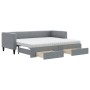 Trundle sofa bed with drawers light gray fabric 80x200 cm by vidaXL, Beds and slatted bases - Ref: Foro24-3196627, Price: 489...