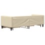 Trundle sofa bed with drawers cream fabric 80x200 cm by vidaXL, Beds and slatted bases - Ref: Foro24-3196613, Price: 311,08 €...