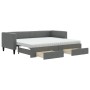 Trundle sofa bed with drawers dark gray fabric 80x200 cm by vidaXL, Beds and slatted bases - Ref: Foro24-3196628, Price: 462,...