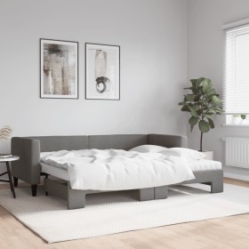 Sofá cama nido con colchón tela gris oscuro 80x200 cm de vidaXL, Camas y somieres - Ref: Foro24-3196592, Precio: 417,99 €, De...