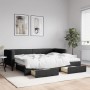 Trundle sofa bed with drawers black fabric 80x200 cm by vidaXL, Beds and slatted bases - Ref: Foro24-3196629, Price: 538,96 €...