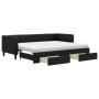 Trundle sofa bed with drawers black fabric 80x200 cm by vidaXL, Beds and slatted bases - Ref: Foro24-3196629, Price: 538,96 €...